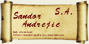 Šandor Andrejić vizit kartica